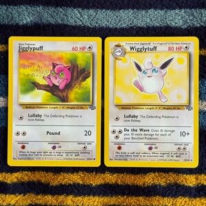 Pokemon Jungle Jigglypuff and Wigglytuff Pokémon Cards WOTC bundle